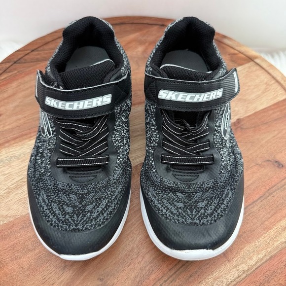 Skechers Microspec Max Kids Black Grey Size 1 US YouthSneakers 403920L - Picture 3 of 12